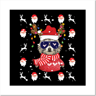 Racoon Christmas Posters and Art